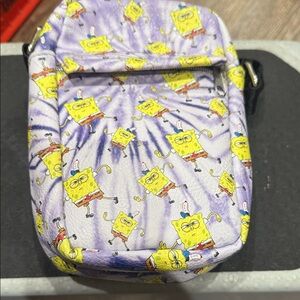 Kids Cartoon Character SpongeBob crossbody  - Purple and Yellow, bag.